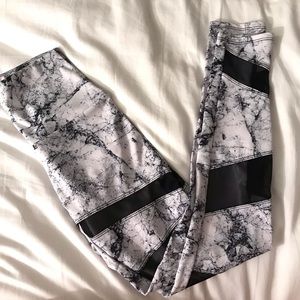 Onzie White Marble Bondage Leggings